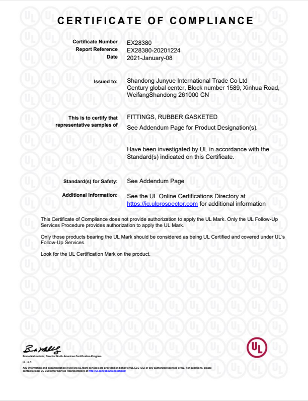 UL certificate 28380
